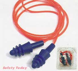 Ear Plugs, Airsoft, Corded, Red Vinyl Cord, NRR 27 - Latex, Supported
